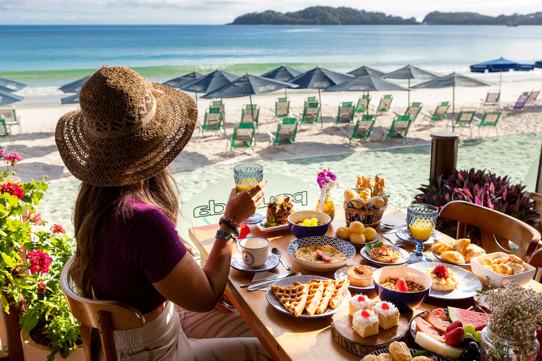 Café da manhã à beira-mar na Pousada Gaúcha